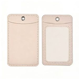 <span class=keywords><strong>Porte</strong></span>-badge professionnel personnalisé en cuir PU gris foncé à une fente pour cartes de visite nationales - Product Image 1