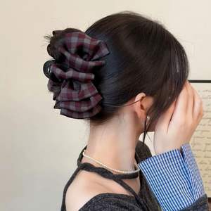 กิ๊บติดผมผ้าลายสก็อตเกาหลีขนาด 11 ซม. สำหรับผู้หญิง ตกแต่งผมในชีวิตประจำวัน - Product Image 2