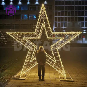 Handmade Five-pointed <b>Star</b> Iron Lamp Decoration Ornaments Large <b>Christmas</b> Led <b>Light</b> Ip65 Landscape For Hotels & Shopping Malls - Product Image 2
