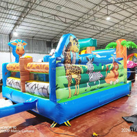 Parc de trampoline à thème de videur de château gonflable commercial grand toboggan de trampoline gonflable en gros pour enfants et adultes