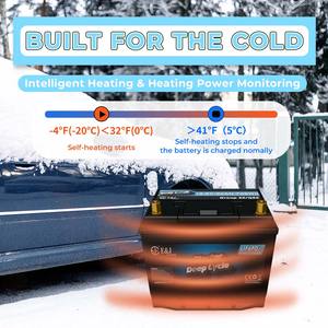 Akıllı Grup 75 12V 60Ah LFP Araç Aküsü 900CCA Otomatik Uyku ve Bluetooth Isıtmalı Çift Amaçlı Akü, Arazi SUV Deniz Araçları Karavanlar için - Product Image 3