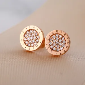 H&F Original Real Gold Stud Earrings Natural Diamond Stone Manufacturer 18k 14k Stud White Solid Gold Earings Findings 2023 Pave