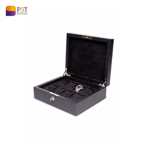Luxury Custom Logo Modern Watch Box gift box watch storage box black PU
