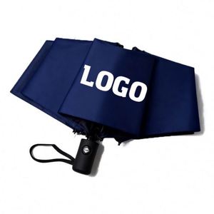 Parapluies pliables minimalistes en polyester avec revêtement UV, prix de gros, parapluie de voyage à 3 plis, cadeaux promotionnels personnalisés - Product Image 6