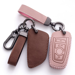 Porte-clés de voiture intelligent porte-clés porte-clés de mode coque/couverture de clé de voiture en gros conception personnalisée en cuir pour BMW cuir de cire d'huile - Product Image 1