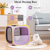 Portable Respirant Maille Animaux Chiens Chats Bain Utilisation Séchage Des Cheveux Boîte De Transport Cage Cas Séchoir Chambre
