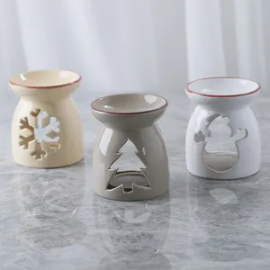 远望白色陶瓷茶灯香气精致空心设计燃灯蜡烛蜡取暖器圣诞庆典
