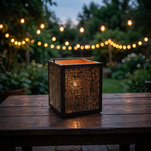 Artisan Design L540 <b>Moroccan</b> Style Metal Square Iron Lantern Hollow Pattern <b>Decorative</b> Candle Ramadan Eid Hanging Table Home - Product Image 1