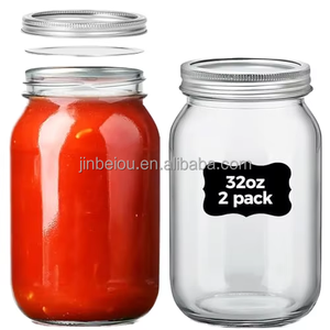 Potes de Vidro Herméticos de Boca Larga 750ml com Tampa Rosqueável e Anel de Vedação, Seguros para Congelador, Duráveis, para Armazenamento de Alimentos na Cozinha sem Odor - Product Image 1