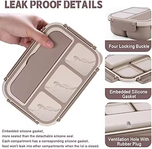 2 Compartment Children Bento Reusable Heatable Leak Proof Freshness Preservation Food Storage Folding Kids <b>Lunch</b> <b>Boxes</b> - Product Image 6