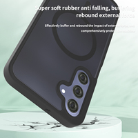 Étui de téléphone portable magnétique translucide de haute qualité pour Samsung A16, étui violet mat, effet peau, antichoc, hybride
