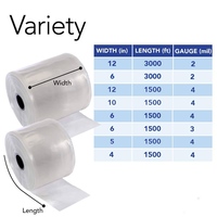 Rouleau de tube poly plat en PE, largeur sur mesure de 1 à 100 cm et sacs en tube poly imprimés pour rideaux, tapis, emballage de fruits de mer
