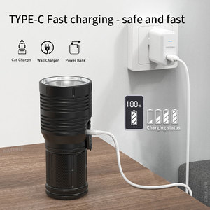 Lampe torche LED rechargeable 3000 lumens avec écran OLED numérique, étanche, chargement USB-C, 10400 mAh avec fonction Power Bank, lampe torche GTR30 - Product Image 5