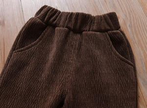 여아 플레어 팬츠 100% 폴리에스터 코듀로이 소재 가을 겨울 신상 여아 롱 팬츠 폼폼 장식 외출복 - Product Image 3