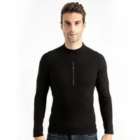 Herren Premium Cotton Top Base Layer Langarm Shirt mit Rundhals ausschnitt Thermo-Unterwäsche-Shirt
