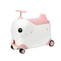 Valise à roulettes BUBULE K22 en forme d'éléphant à quatre roues, 21 pouces, légère, moderne, pour enfants, en PP, avec verrou anti-choc