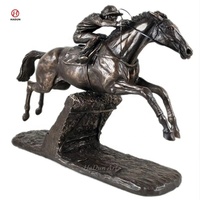 Sculpture de trophée en bronze représentant un cheval de course et son jockey, œuvre d'art équestre en métal moulé, récompense pour courses de chevaux de course, décoration pour bureau, maison ou salle de trophées