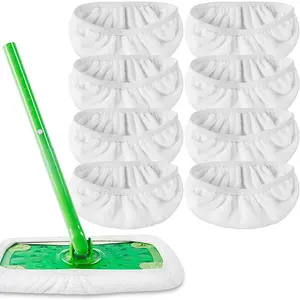 Reusable Coral Flannel Chenille Cotton Towel Microfiber Flat Mop Refill Floor Cleaning Mop Pads Compatible With Swiffers Sweeper