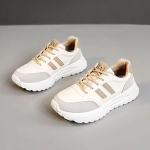 รองเท้าสเก็ตบอร์ดระบายอากาศได้ดีสไตล์วินเทจของผู้หญิง2025ฤดูใบไม้ร่วงแบบผูกเชือกเพิ่มความสูงดีไซน์กีฬาลำลองอเนกประสงค์สีขาวตัวเล็กๆ - Product Image 6