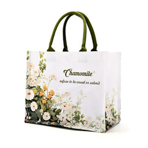 カスタム3Dホワイトローズゴッホキャンバストートバッグ、ロープハンドル付き、折りたたみ式デザイン、便利なジッパーポーチ、簡単収納・持ち運び - Product Image 3