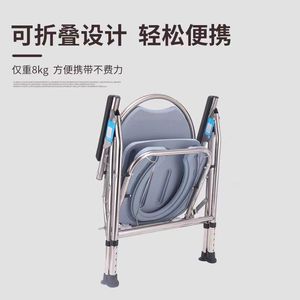 Foldable Stainless Steel <b>Commode</b> <b>Chair</b> With Soft Seat And Adjustable Height For Elderly And Disabled Hospital Use - Product Image 2