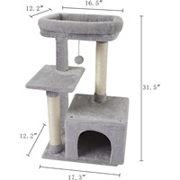 Arbre à chat multi-niveaux OEM/ODM avec poteau à gratter en sisal, jouet suspendu et condo pour chat