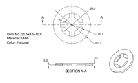 Rondelle plate isolante en nylon 11,5*4,5*0,8 mm, joint plat isolant électrique en nylon haute résistance pour montage sur PCB et panneau