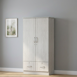 FURNIZONE Mueble de Dormitorio Moderno y Resistente, Fabricado en Malasia, con Paneles de Madera, 2 Puertas y 2 Cajones, Modelo 12_0065 - Product Image 3