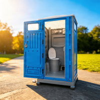 Toilettes portables en plastique HDPE robustes avec sol antidérapant pour chantier et utilisation en extérieur