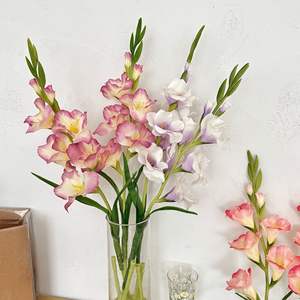 Gladiolos Artificiales de Seda, Alta Simulación, Decoración para Bodas y Hogar, Arreglo Floral de Pie - Product Image 1