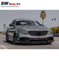 Diffuseur de becquet de pare-chocs avant en fibre de carbone forgé pour Mercedes-Benz Classe C W205 C63 Nouveau