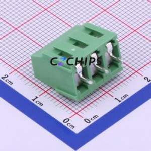 DG500-5.08-03P-14-00A(H) Screw Terminal Block Through hole Component (THT),P=5.08mm Connector 1x3P 5.08mm Green Through Hole - Product Image 2