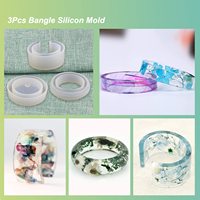 Kit de moules en silicone pour bijoux en résine LEQU Happy And Fun, 30 pièces, pour la création de bracelets, pendentifs et bagues, sans BPA, facile à démouler
