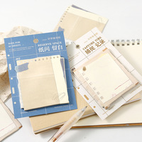 Ensemble de notes autocollantes en papier kraft vintage, bloc-notes décoratif, papier à notes auto-adhésif pour journal, scrapbooking, fournitures de bureau et scolaires