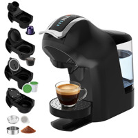 Machine à expresso, cafetière à portion individuelle compatible avec plusieurs types de capsules, café moulu