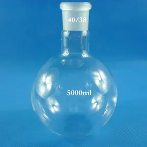 Лабораторная стеклянная плоская пузырьковая колба Boro 3,3 5000 мл