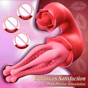 Vibratore a Forma di Rosa con Stimolatore Punto G, 7 Frequenze, Ricaricabile USB, Impermeabile, in Materiale Latex - Stimolatore per Capezzoli/Clitoride per Donne - Product Image 6