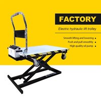 Mesa Elevadora Hidráulica Eléctrica Portátil, Carretilla de Plataforma Plana - Plataforma Plegable de 300 kg/500 kg para Carga/Descarga en Camiones