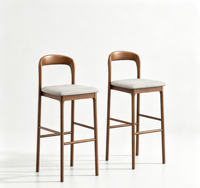 Chaise de bar moderne en bois empilable, légère, durable, écologique, stable, avec accoudoirs en fer et bois, pour usage commercial, maison, bureau, hôtel