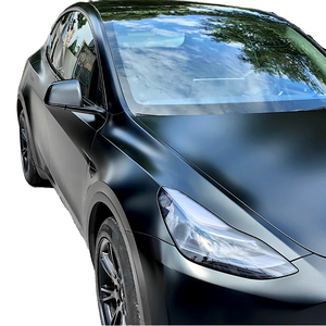 Vinilo para Envolver Autos Negro Cerámico Satinado HD de TPU PET al por Mayor, Rollo Completo de 1.52X18M/5X60FT, Directo de Fábrica, Adhesivos para Autos PET - Product Image 1