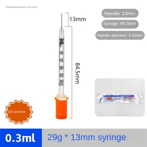 <span class=keywords><strong>Jeringa</strong></span> de <span class=keywords><strong>Insulina</strong></span> de Plástico Desechable, Desinfectada con EO, de 0.5ml/1ml, de Pequeña Capacidad, Veterinaria, de Empuje Manual, con Certificación CE Clase I - Product Image 3