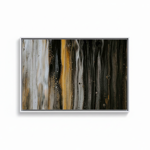 Modern <b>Black</b>, White & Gold Printed Canvas Wall Decor,WHITE <b>FRAMED</b> CANVAS - Product Image 2