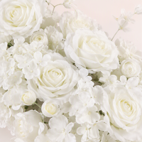 Guirlande de fleurs artificielles élégante en roses blanches de 2 m, décoration de chemin d'accès pour mariage à l'hôtel, guirlande de fond pour allée de mariage