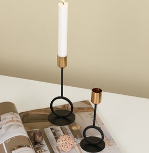 Ensemble de chandeliers de luxe en métal doré, supports de bougies en fer forgé pour centres de table de mariage et décoration de table à manger - Product Image 3