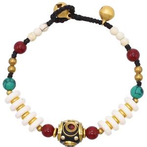 Bracelet Femme Style Ethnique Rétro Népalais Tissé Tibétain Argent Pierre Naturelle Créatif Cloche Style Ancien Népal - Product Image 5