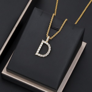 Collier avec pendentif lettre A-Z plaqué or JXX, zircon 5A, bijoux en laiton pour femmes ou hommes - Product Image 4