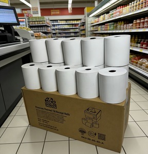 <span class=keywords><strong>Papel</strong></span> Térmico Impermeable <span class=keywords><strong>de</strong></span> Primera Calidad, Rollo <span class=keywords><strong>de</strong></span> 80x80mm para Cajas Registradoras POS - Product Image 4