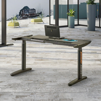 Bureau debout électrique ergonomique moderne à hauteur réglable avec montage facile pour bureau à domicile, 4 préréglages de mémoire, noir