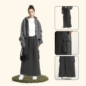 Design alla moda <span class=keywords><strong>camicie</strong></span> sportive sportive da donna di alta qualità autunno <span class=keywords><strong>Etro</strong></span> Wash Casual a trapezio gonne in pile lunghe mezza sottoveste - Product Image 3