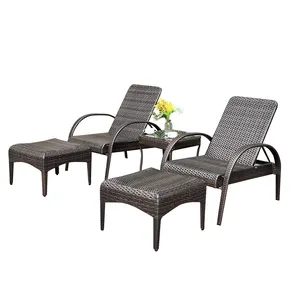 Hồ bơi ngoài trời không thấm nước bãi biển mây ghế Sun Lounger wicker phòng chờ Ghế giường